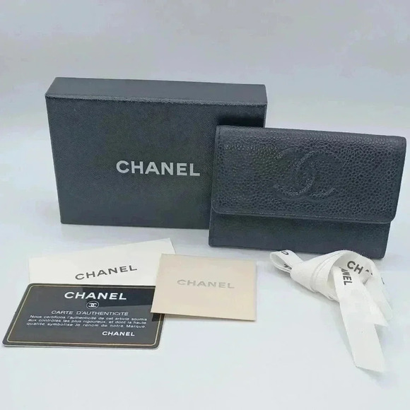 🎁Chanel  Caviar Skin Card Case Card Holder - Picture 2 of 11
